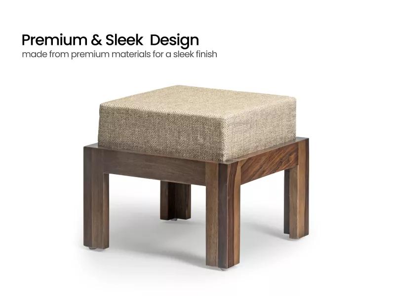 Belle Solid Wood Upholstered Stool