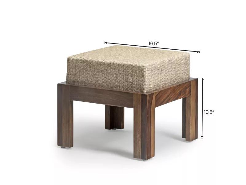 Belle Solid Wood Upholstered Stool
