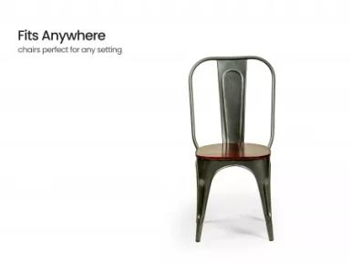 Daisy Chair   Metal Frame and Wooden Top