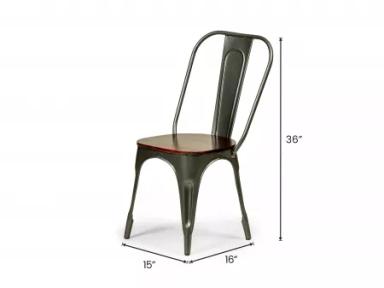 Daisy Chair   Metal Frame and Wooden Top