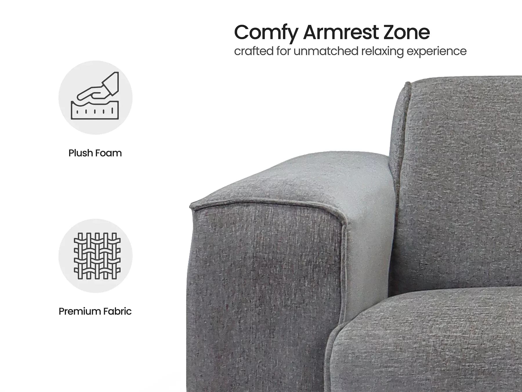 Cosmos L Shaped Sofa in Grey Color