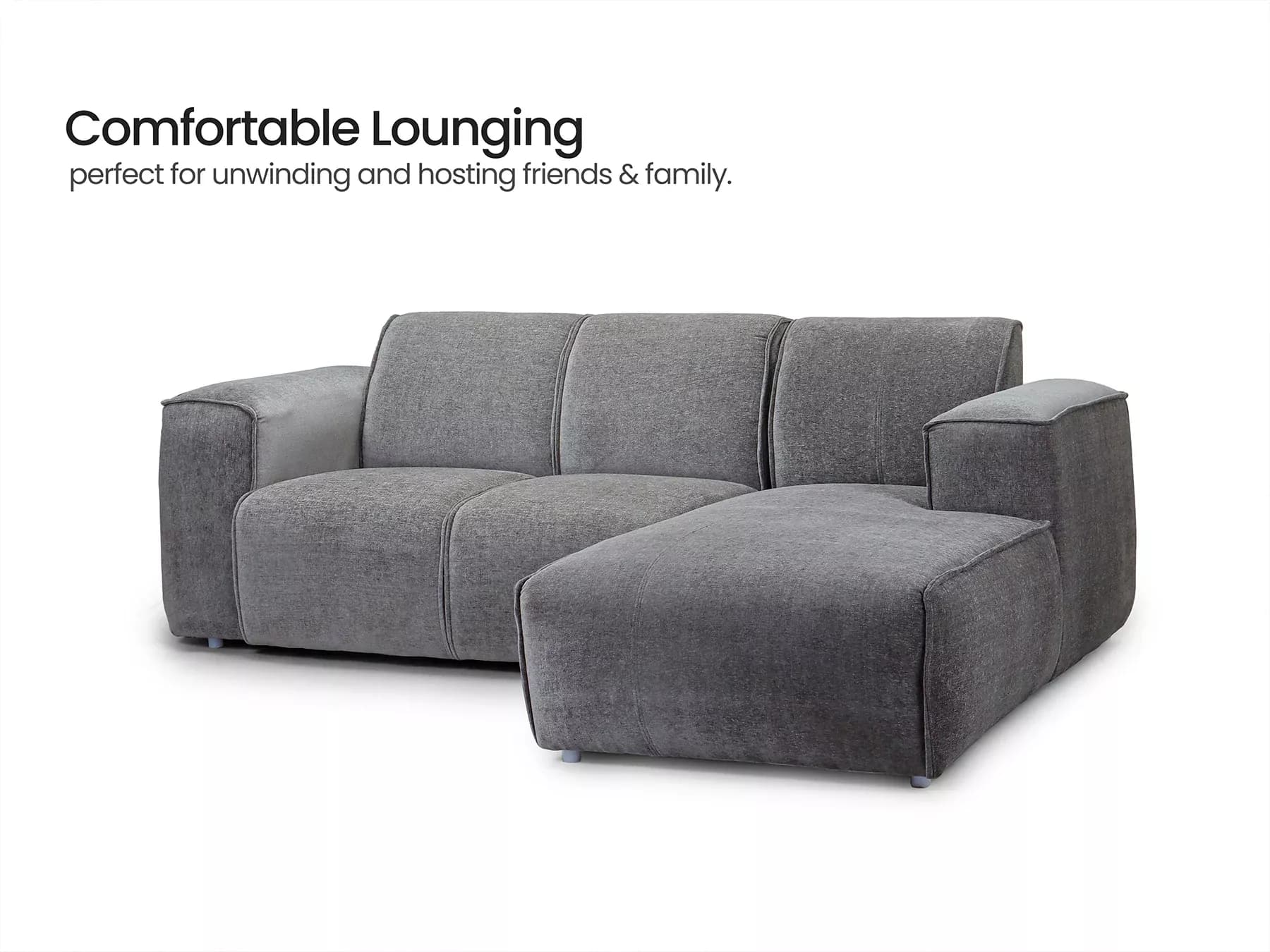Cosmos L Shaped Sofa in Grey Color