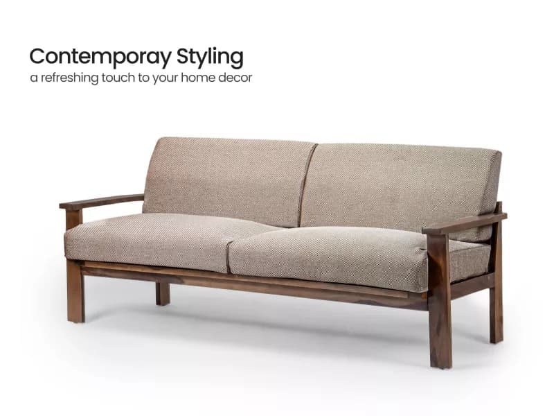 Athena Wooden Sofa   3 Seater