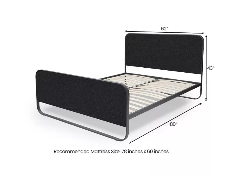 Chloe Queen Size Double Bed in Black Color