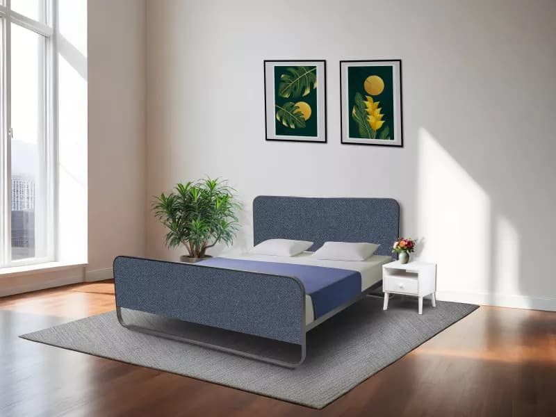 Chloe Queen Size Double Bed in Grey Color