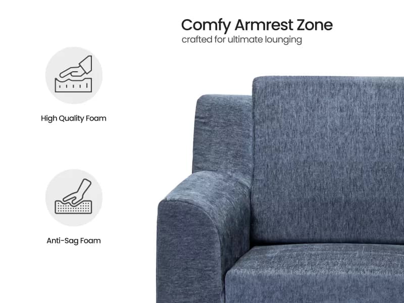 Erica Upholstered 3 Seater Sofa in Livid Color