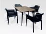 V leg 4 Seater Dining Table with 4 Air Chairs