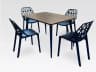 V leg 4 Seater Dining Table with 4 Tang Chairs