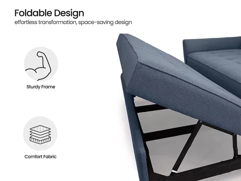 Zenith Sofa Cum Bed in Denim Blue