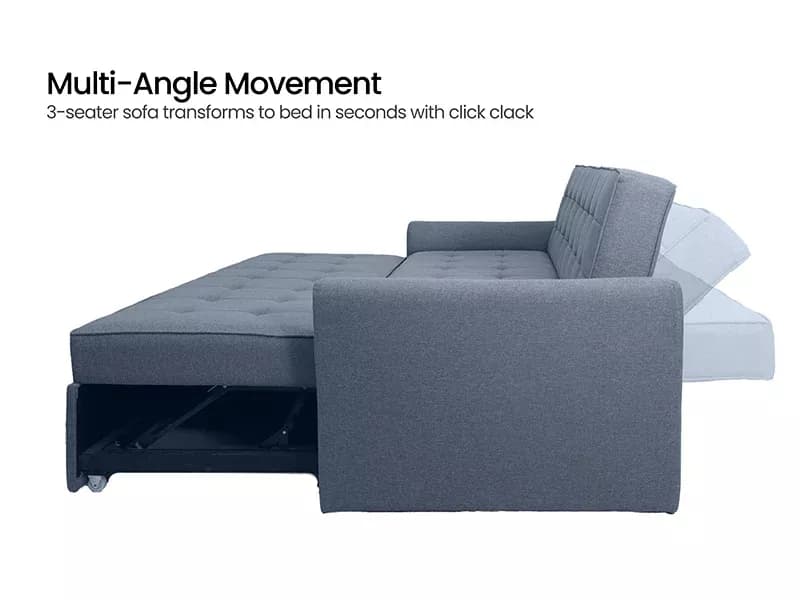 Zenith Sofa Cum Bed in Denim Blue