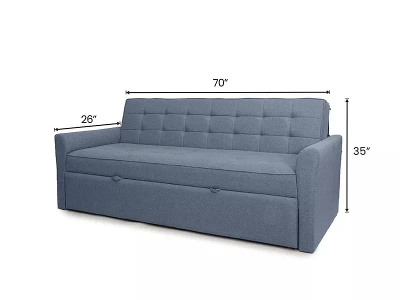 Zenith Sofa Cum Bed in Denim Blue