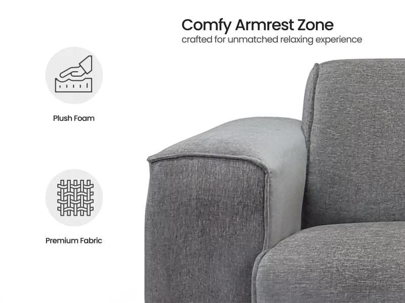 Cosmos L Shaped Sofa in Grey Color