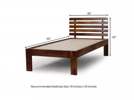 Alexa Solid Wood Single Bed ( 72 x 36 Inches)