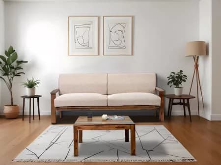 Athena Wooden Sofa   3 Seater