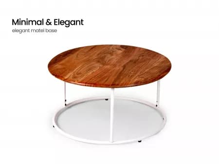 Clara Centre Table with Metal Frame and Wooden Top