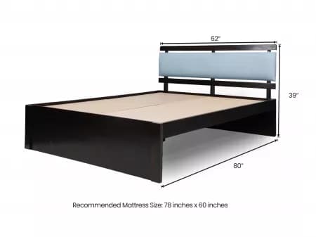 Crest Solid Wood Queen Size Double Bed